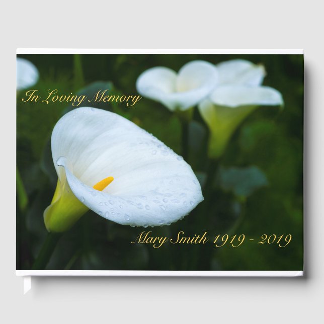 Livro De Visitas Calla Lily Raindrop (Frente)