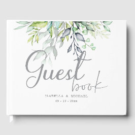 Livro De Visitas Calliografia Casamento Botânico Elegante