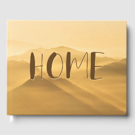 Livro De Visitas Camadas de ouro do nevoeiro da manhã asas do sol a