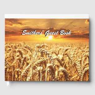 Livro De Visitas Campo de trigo ouro no Sunset