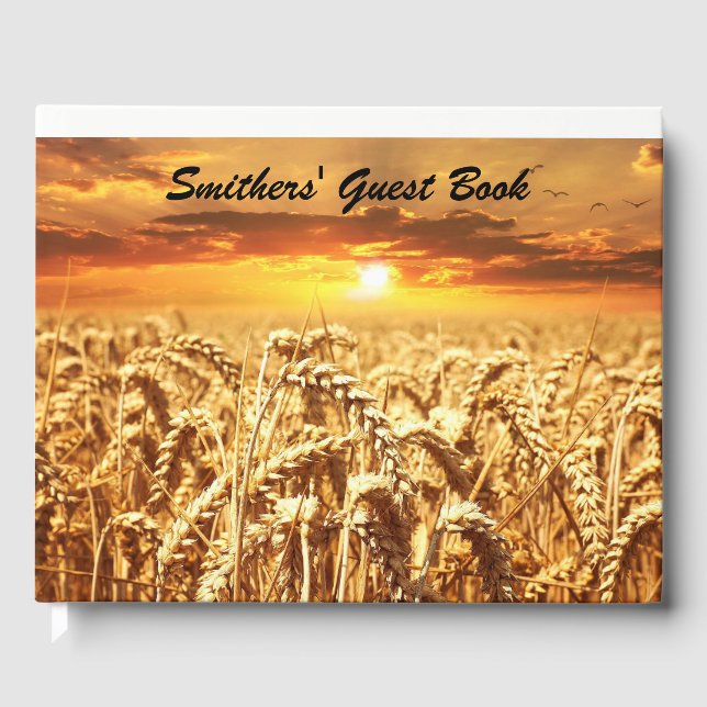 Livro De Visitas Campo de trigo ouro no Sunset (Frente)