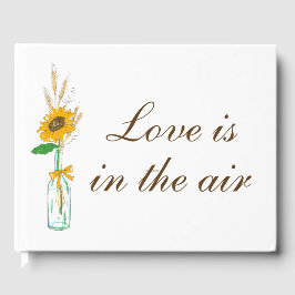 Livro De Visitas Campo Girassóis Boho Yellow Floral Casamento