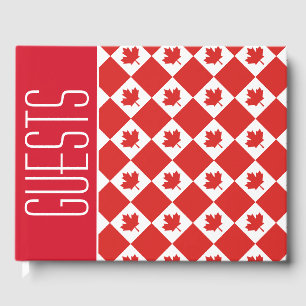 Livro De Visitas CANADÁ FLAG   Folha de Maple   Personalizado   Ca
