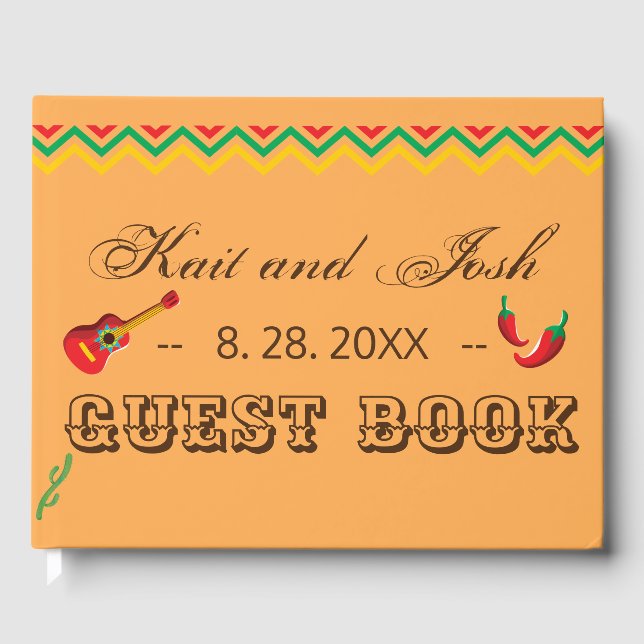 Livro De Visitas Cancún Mexicano Fiesta Weding Guest Book (Frente)