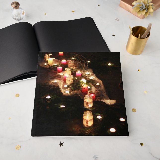 Livro De Visitas Candlelight Ceremony Guest Book - Personalizável (Frente aberta)