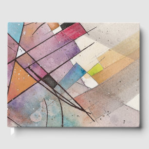 Livro De Visitas CANTATA em PASTEL MAJOR Abstrato Watercolor Art