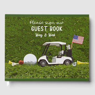 Livro De Visitas carrinho de golfe com bandeira da América