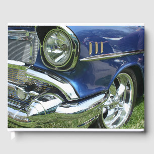 Livro De Visitas Carro vintage 1957 de Chevy do azul