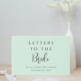 Livro De Visitas Cartas Custom Chic Pastel Verde-Menta para a Noiva