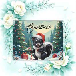 Livro De Visitas Cartoon de Skunk de Natal bonito