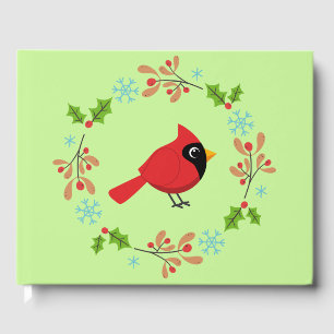 Livro De Visitas Cartoon Vermelho Bonito com Flores