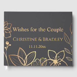 Livro De Visitas Carvões e Guest Book Dourado