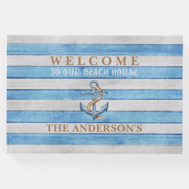 Livro De Visitas Casa de Praia da Família Stripes Náuticas de Madei (Frente)