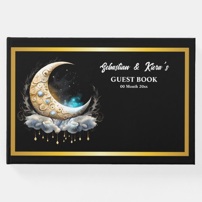 Livro De Visitas Casal de lua celestial (Frente)