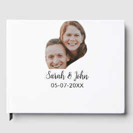 Livro De Visitas Casal rosto foto adicionar nome data simples casam