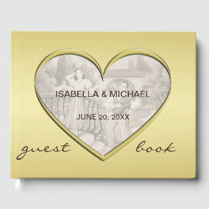 Livro De Visitas Casal Vintage Romance, homem e mulher, ouro