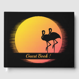 Livro De Visitas Casamento ao Pôr do Sol Flamejante Noturno
