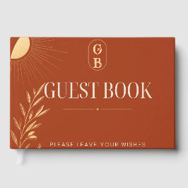 Livro De Visitas Casamento ao Sol Boho de Terracota