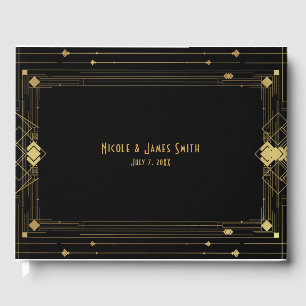 Livro De Visitas Casamento Art Déco Gatsby dos Anos 20 Roaring Dour