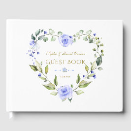 Livro De Visitas Casamento Azul de Marinho Azul das Flores Delicada