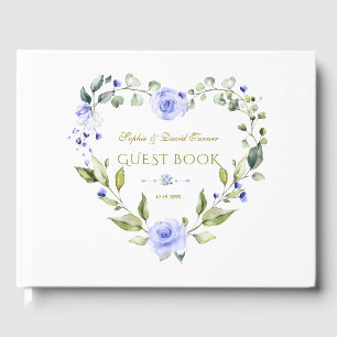 Livro De Visitas Casamento Azul de Marinho Azul das Flores Delicada