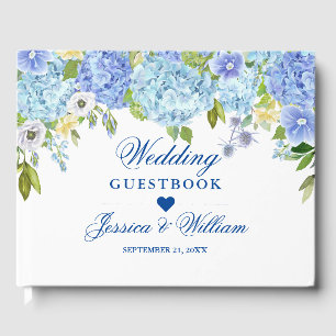 Livro De Visitas Casamento Azul Hydrangea Verde