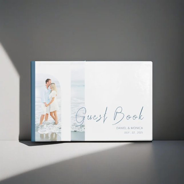 Livro De Visitas Casamento azul pastel minimalista elegante (Capture timeless memories with our Elegant Minimalist Pastel Blue Wedding Guest Book. )