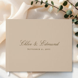 Livro De Visitas Casamento Bege Quente Minimalista Moderno