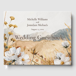 Livro De Visitas Casamento bonito Boho Mountain Wildflower