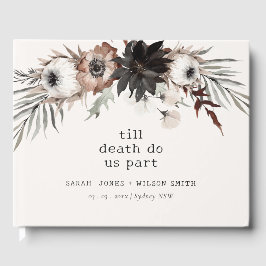 Livro De Visitas Casamento Botânico Bótico Rust Negro