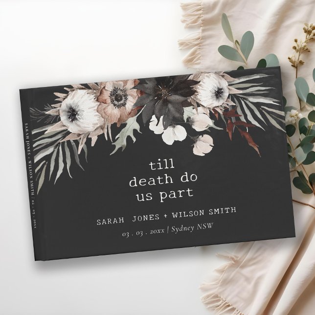 Livro De Visitas Casamento Botânico Bótico Rust Negro (Criador carregado)