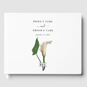 Livro De Visitas Casamento Botânico Elegante Calla Lily Green