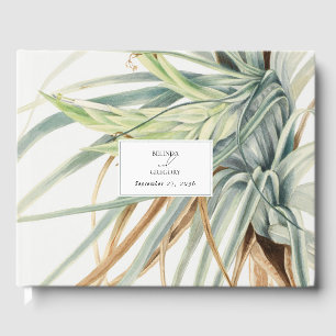Livro De Visitas Casamento Botânico Neutral Bócio Russo com Aquarel