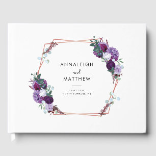 Livro De Visitas Casamento Botânico Roxo Floral