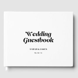 Livro De Visitas Casamento Branco da Caligrafia Mínima Elegante