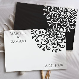 Livro De Visitas Casamento branco e preto