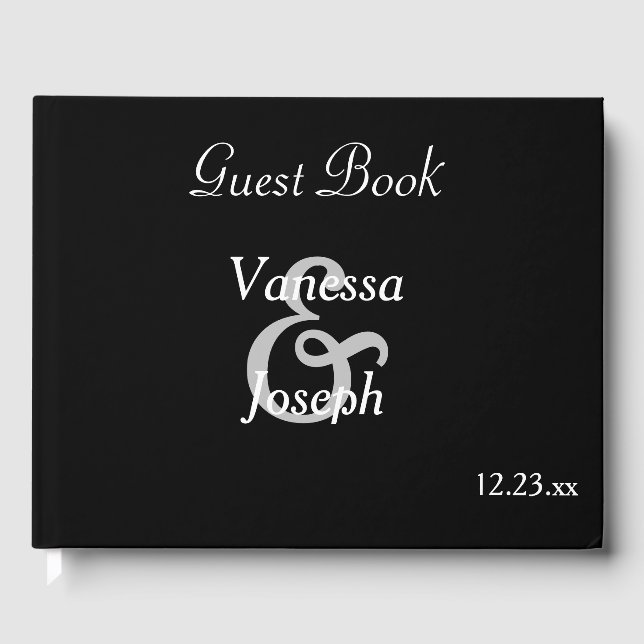 Livro De Visitas Casamento Branco Negro (Frente)