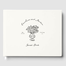 Livro De Visitas Casamento branco, puxado à mão