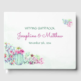 Livro De Visitas Casamento Cactus e Succulents