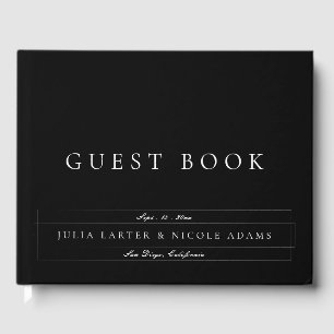 Livro De Visitas Casamento Caligrafia Branco Marfim Preto Clássico