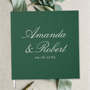 Livro De Visitas Casamento Caligrafia Verde Elegante