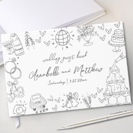 Livro De Visitas Casamento Caprichoso Desenhado à Mão