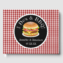 Casamento Casual de Gingham Hamburger Vermelho