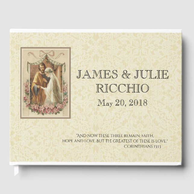 Livro De Visitas Casamento Católico Tradicional, Virgem Abençoada M (Frente)