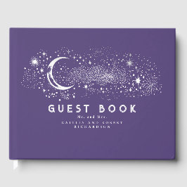 Livro De Visitas Casamento Celestial da Noite Estelar Crescente