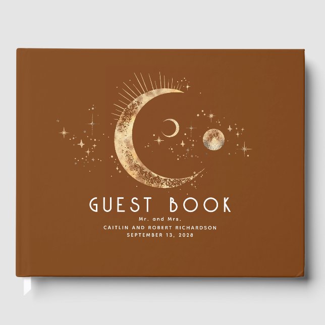 Livro De Visitas Casamento Celestial da Noite Estelar Crescente (Frente)