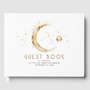 Livro De Visitas Casamento Celestial da Noite Estelar Crescente