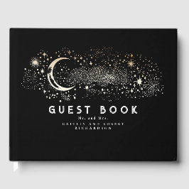 Livro De Visitas Casamento Celestial da Noite Estelar Crescente