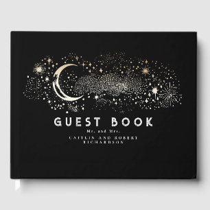Livro De Visitas Casamento Celestial da Noite Estelar Crescente