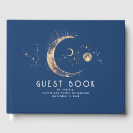Livro De Visitas Casamento Celestial da Noite Estelar Crescente